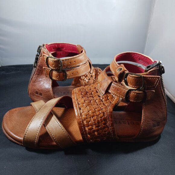 Bed|Stu Gladiator Brown Leather Sandal's Size 7 - Picture 1 of 11